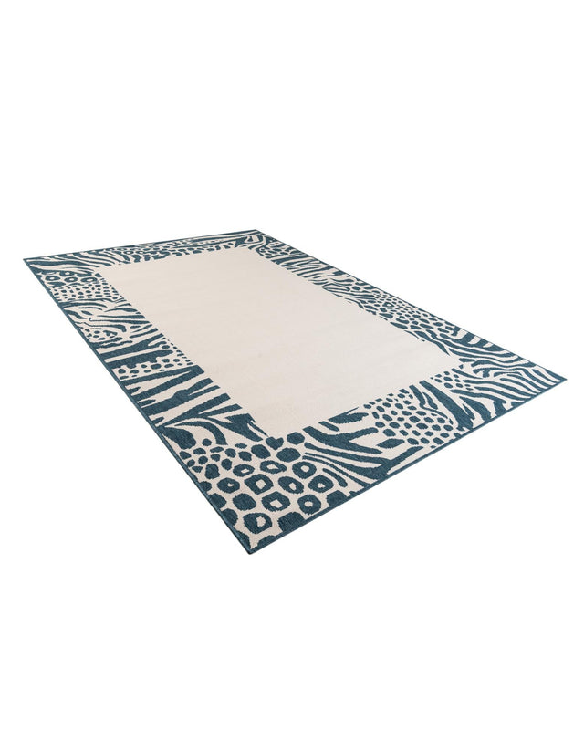 Ivory 6' 1 x 9' Outdoor Safari Rectangle Area Rug Weather Resistant for Patio, Deck, Terrace, Balcony, Porch Animal Print Wildlife Nature Carpet for Sale at Rug Engine