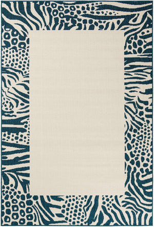 Ivory 6' 1 x 9' Outdoor Safari Rectangle Area Rug Weather Resistant for Patio, Deck, Terrace, Balcony, Porch Animal Print Wildlife Nature Carpet for Sale at Rug Engine