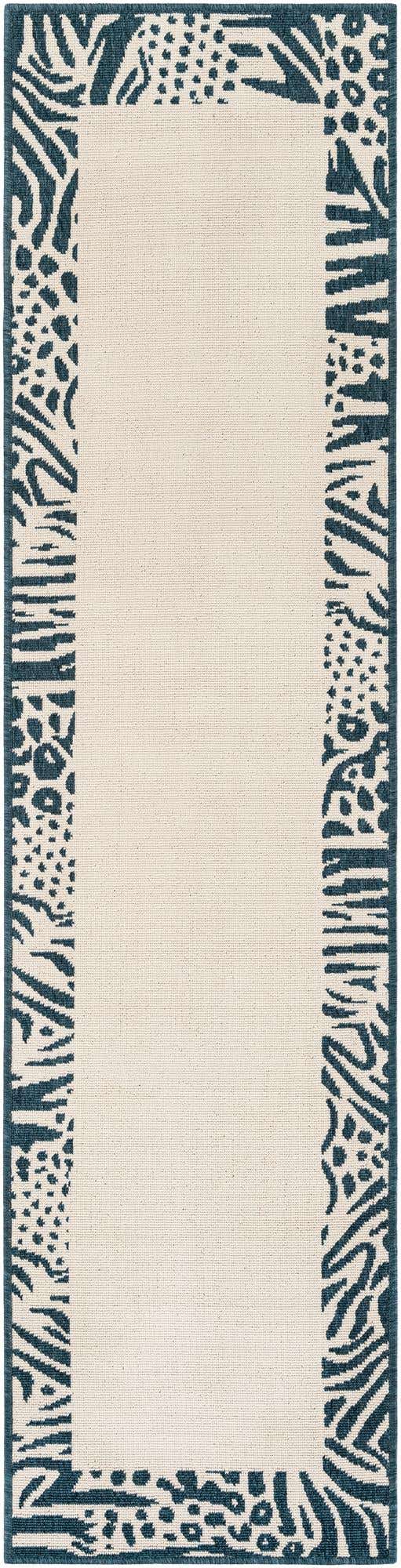 Ivory 2' x 8' Outdoor Safari Runner Area Rug Weather Resistant for Patio, Deck, Terrace, Balcony, Porch Animal Print Wildlife Nature Carpet for Sale at Rug Engine