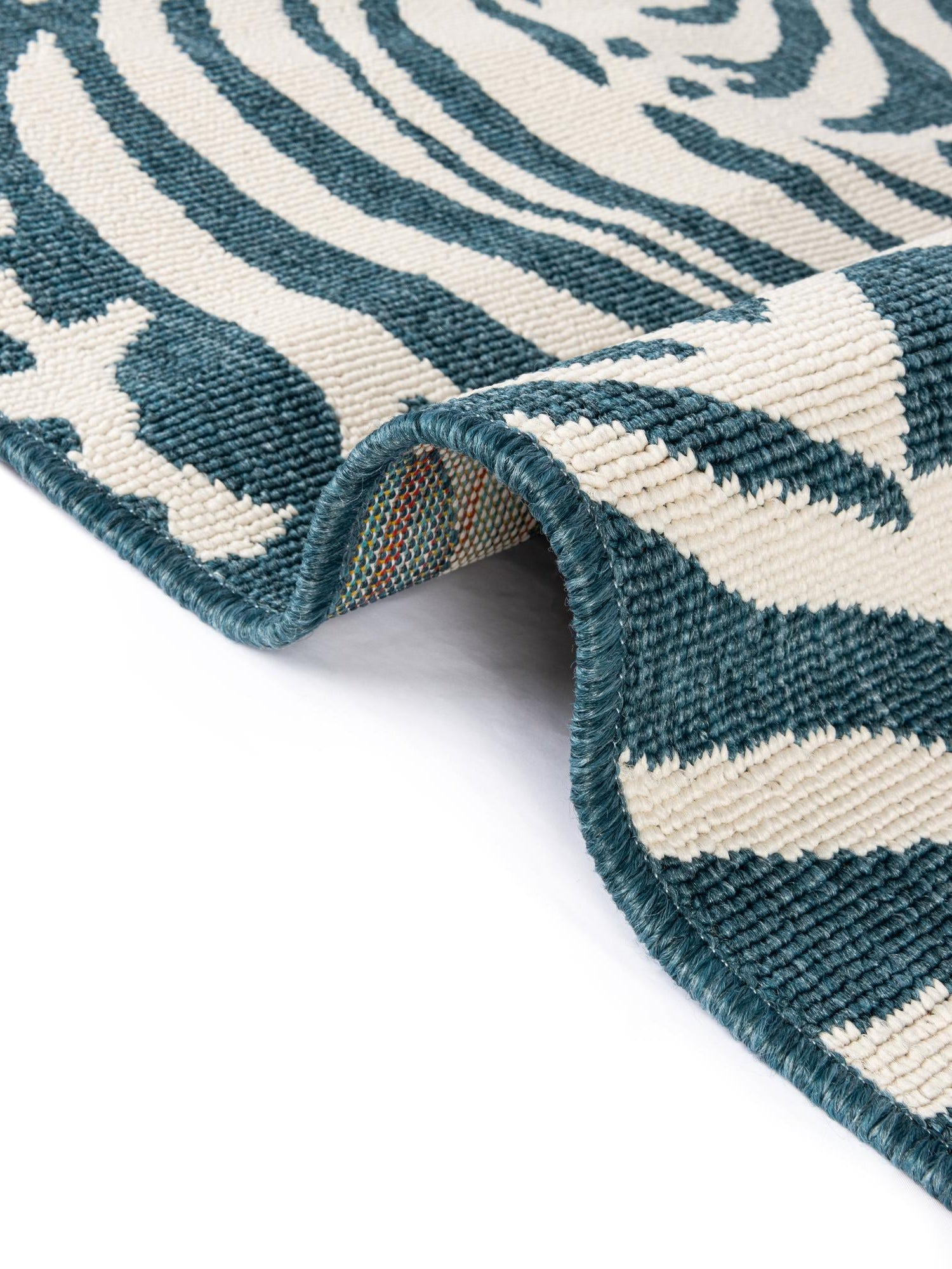 Navy Blue and Ivory 6' 1 x 9' Outdoor Safari Rectangle Area Rug Weather Resistant for Patio, Deck, Terrace, Balcony, Porch Animal Print Wildlife Nature Carpet for Sale at Rug Engine