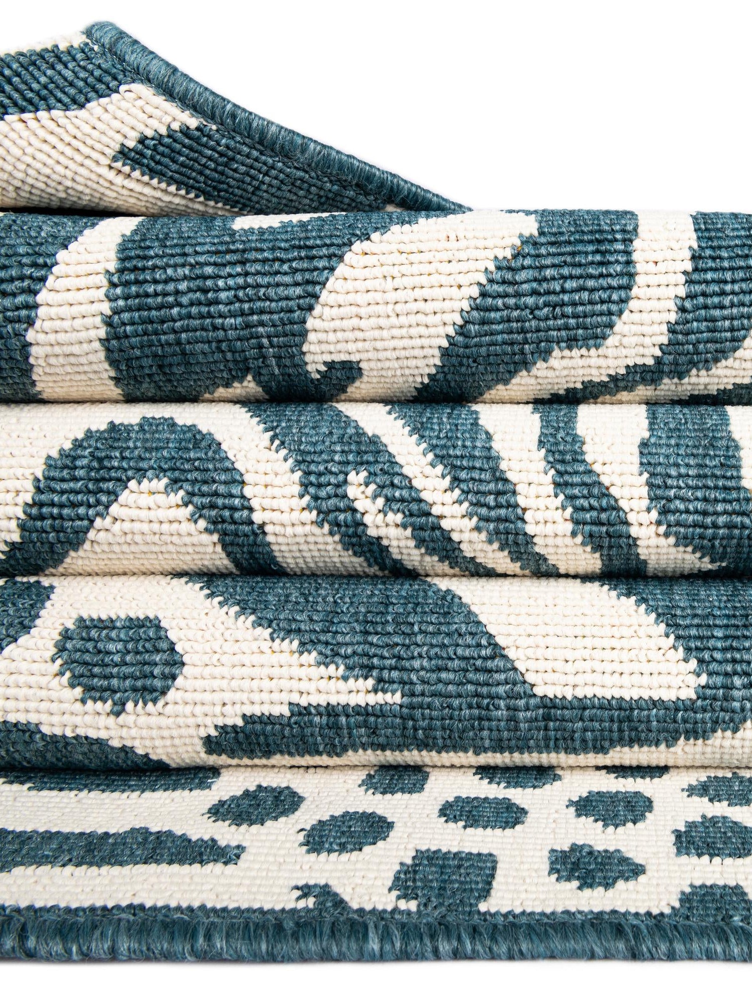 Navy Blue and Ivory 6' 1 x 9' Outdoor Safari Rectangle Area Rug Weather Resistant for Patio, Deck, Terrace, Balcony, Porch Animal Print Wildlife Nature Carpet for Sale at Rug Engine