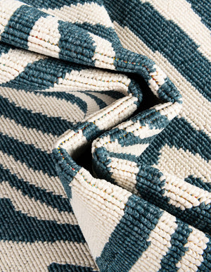 Navy Blue and Ivory 2' x 5' 1 Outdoor Safari Runner Area Rug Weather Resistant for Patio, Deck, Terrace, Balcony, Porch Animal Print Wildlife Nature Carpet for Sale at Rug Engine