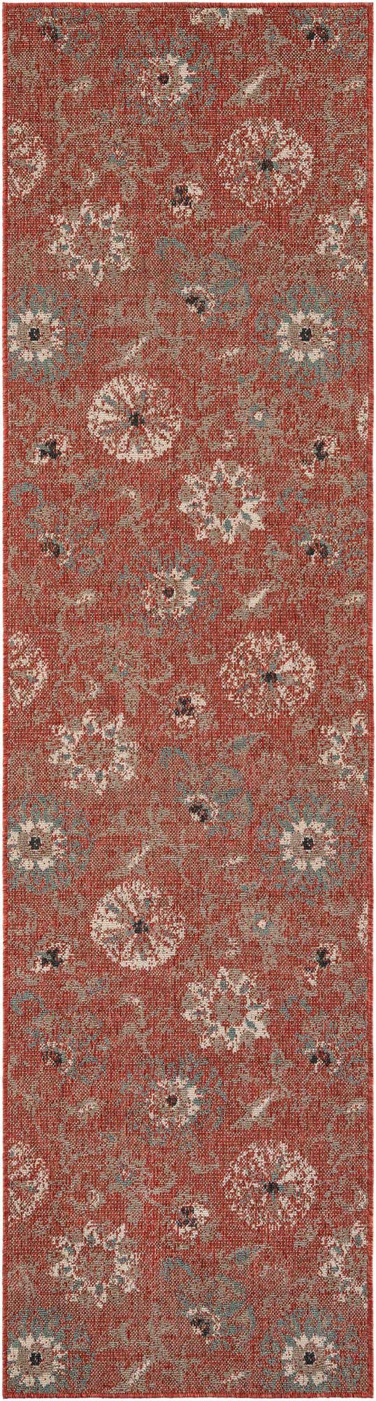 Terracotta 2' 7 x 10' Outdoor Botanical Runner Area Rug Weather Resistant for Patio, Deck, Terrace, Balcony, Porch Polypropylene Garden Floral Tropical Carpet for Sale at Rug Engine