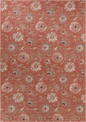 Terracotta 10' x 14' 2 Outdoor Botanical Rectangle Area Rug Weather Resistant for Patio, Deck, Terrace, Balcony, Porch Polypropylene Garden Floral Tropical Carpet for Sale at Rug Engine