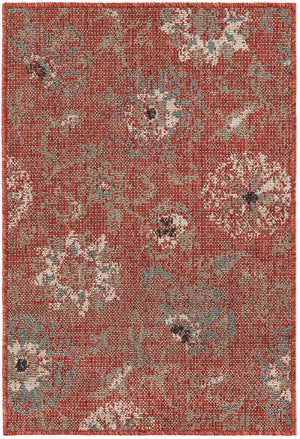 Terracotta 2' x 3' 1 Outdoor Botanical Rectangle Area Rug Weather Resistant for Patio, Deck, Terrace, Balcony, Porch Polypropylene Garden Floral Tropical Carpet for Sale at Rug Engine