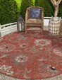 Terracotta 4' 1 x 4' 1 Outdoor Botanical Round Area Rug Weather Resistant for Patio, Deck, Terrace, Balcony, Porch Polypropylene Garden Floral Tropical Carpet for Sale at Rug Engine
