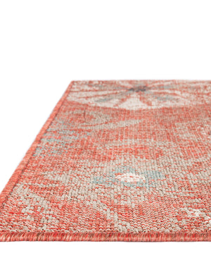 Terracotta 2' x 6' 1 Outdoor Botanical Runner Area Rug Weather Resistant for Patio, Deck, Terrace, Balcony, Porch Polypropylene Garden Floral Tropical Carpet for Sale at Rug Engine