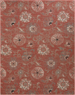 Terracotta 7' 10 x 10' Outdoor Botanical Rectangle Area Rug Weather Resistant for Patio, Deck, Terrace, Balcony, Porch Polypropylene Garden Floral Tropical Carpet for Sale at Rug Engine