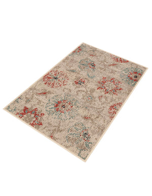 Beige 2' x 3' 1 Outdoor Botanical Rectangle Area Rug Weather Resistant for Patio, Deck, Terrace, Balcony, Porch Polypropylene Garden Floral Tropical Carpet for Sale at Rug Engine