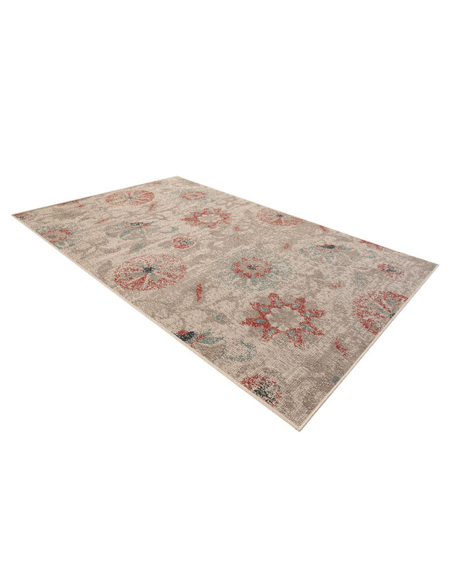 Beige 5' 1 x 8' Outdoor Botanical Rectangle Area Rug Weather Resistant for Patio, Deck, Terrace, Balcony, Porch Polypropylene Garden Floral Tropical Carpet for Sale at Rug Engine