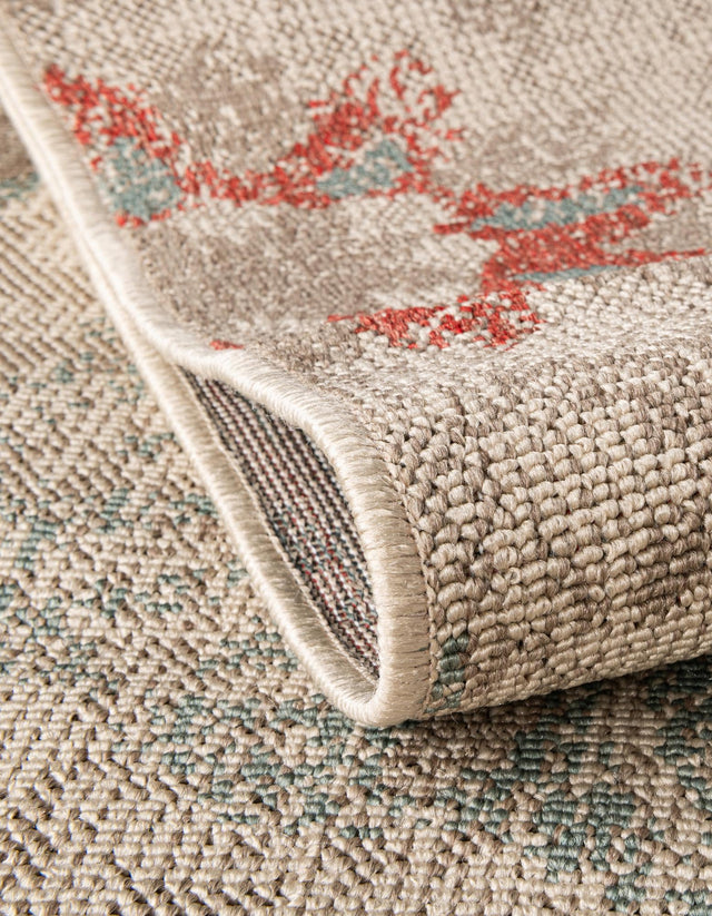 Beige 10' x 14' 2 Outdoor Botanical Rectangle Area Rug Weather Resistant for Patio, Deck, Terrace, Balcony, Porch Polypropylene Garden Floral Tropical Carpet for Sale at Rug Engine