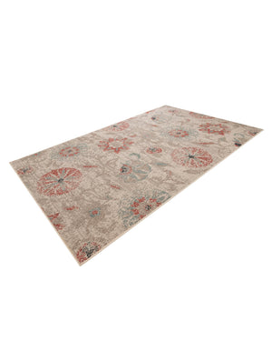 Beige 5' 1 x 8' Outdoor Botanical Rectangle Area Rug Weather Resistant for Patio, Deck, Terrace, Balcony, Porch Polypropylene Garden Floral Tropical Carpet for Sale at Rug Engine
