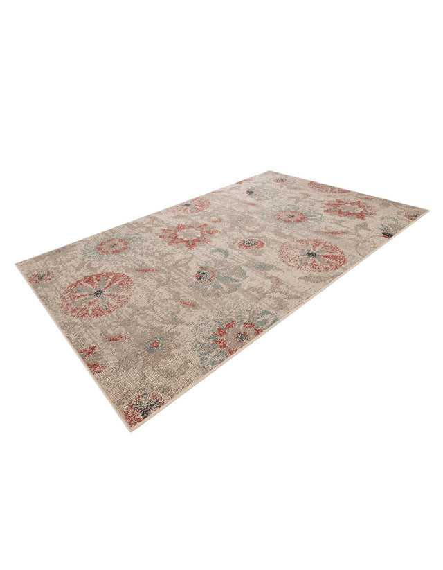 Beige 5' 1 x 8' Outdoor Botanical Rectangle Area Rug Weather Resistant for Patio, Deck, Terrace, Balcony, Porch Polypropylene Garden Floral Tropical Carpet for Sale at Rug Engine