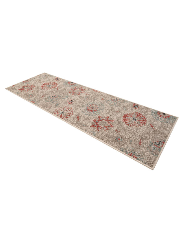Beige 2' x 6' 1 Outdoor Botanical Runner Area Rug Weather Resistant for Patio, Deck, Terrace, Balcony, Porch Polypropylene Garden Floral Tropical Carpet for Sale at Rug Engine