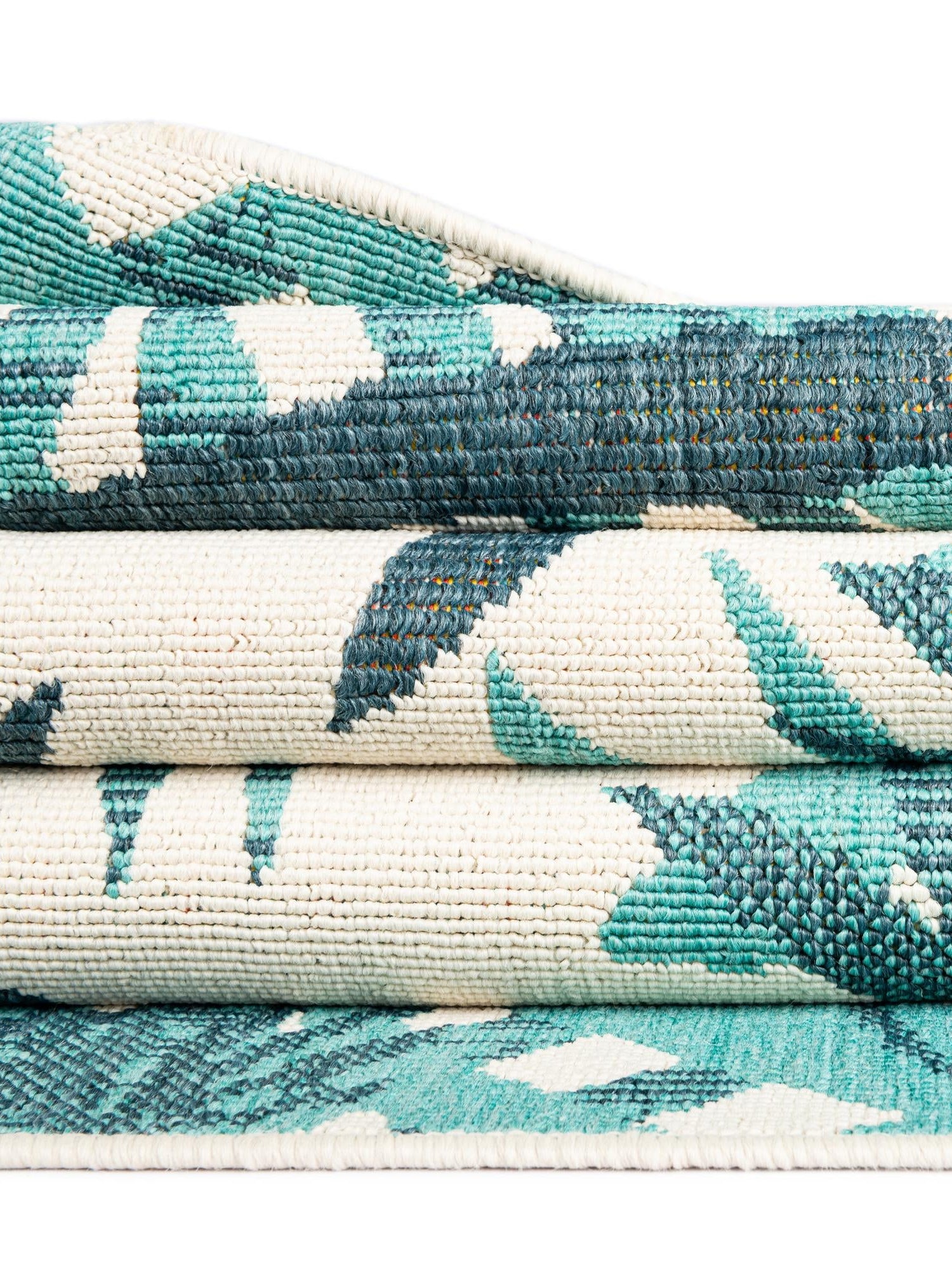 Teal blue 4' 1 x 6' 1 Outdoor Botanical Rectangle Area Rug Weather Resistant for Patio, Deck, Terrace, Balcony, Porch Polypropylene Garden Floral Tropical Carpet for Sale at Rug Engine