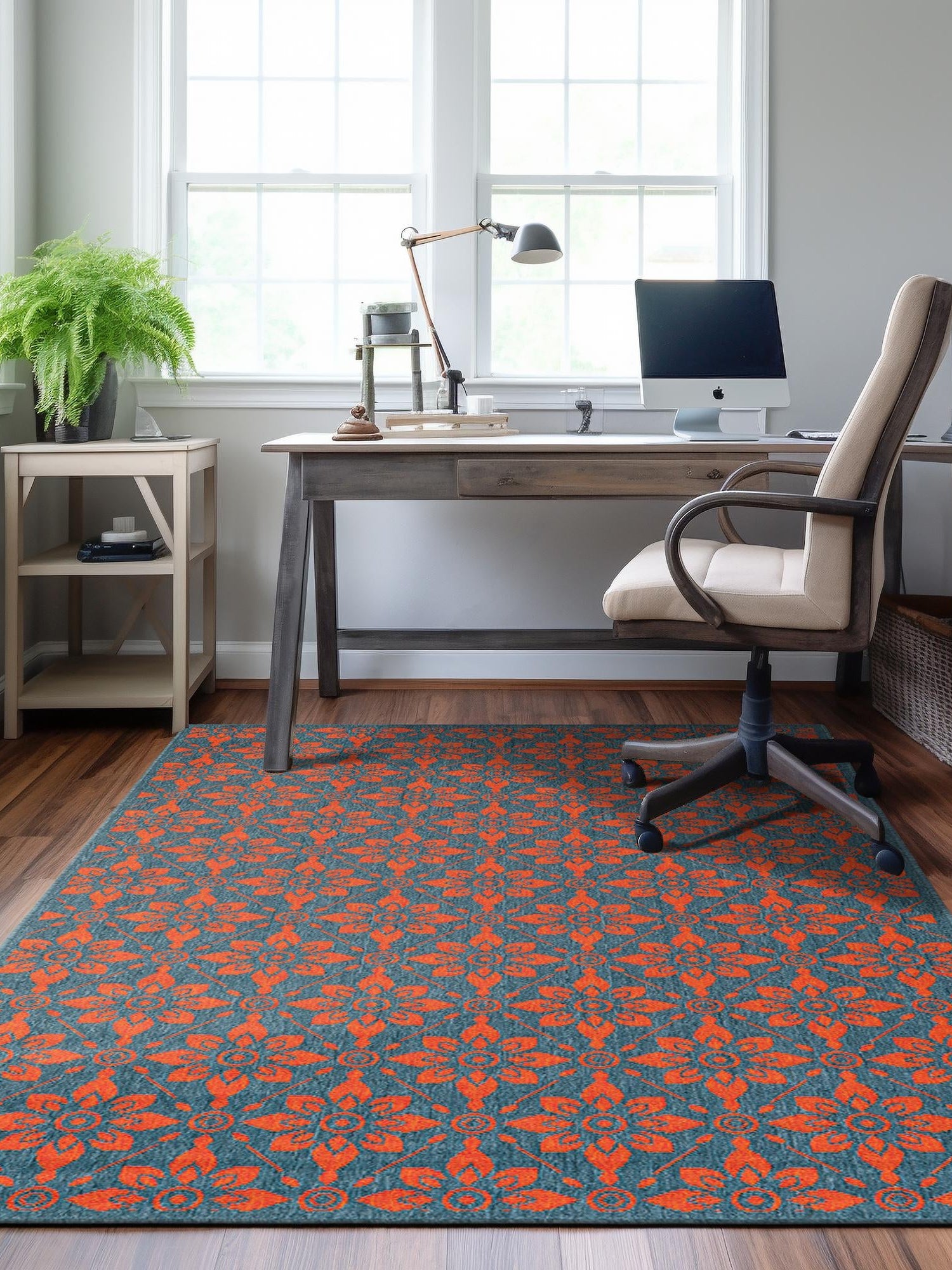 Blue and Red 2' x 3' 1 Outdoor Trellis Rectangle Area Rug Weather Resistant for Patio, Deck, Terrace, Balcony, Porch Geometric Design Water Safe Outside Carpet for Sale at Rug Engine