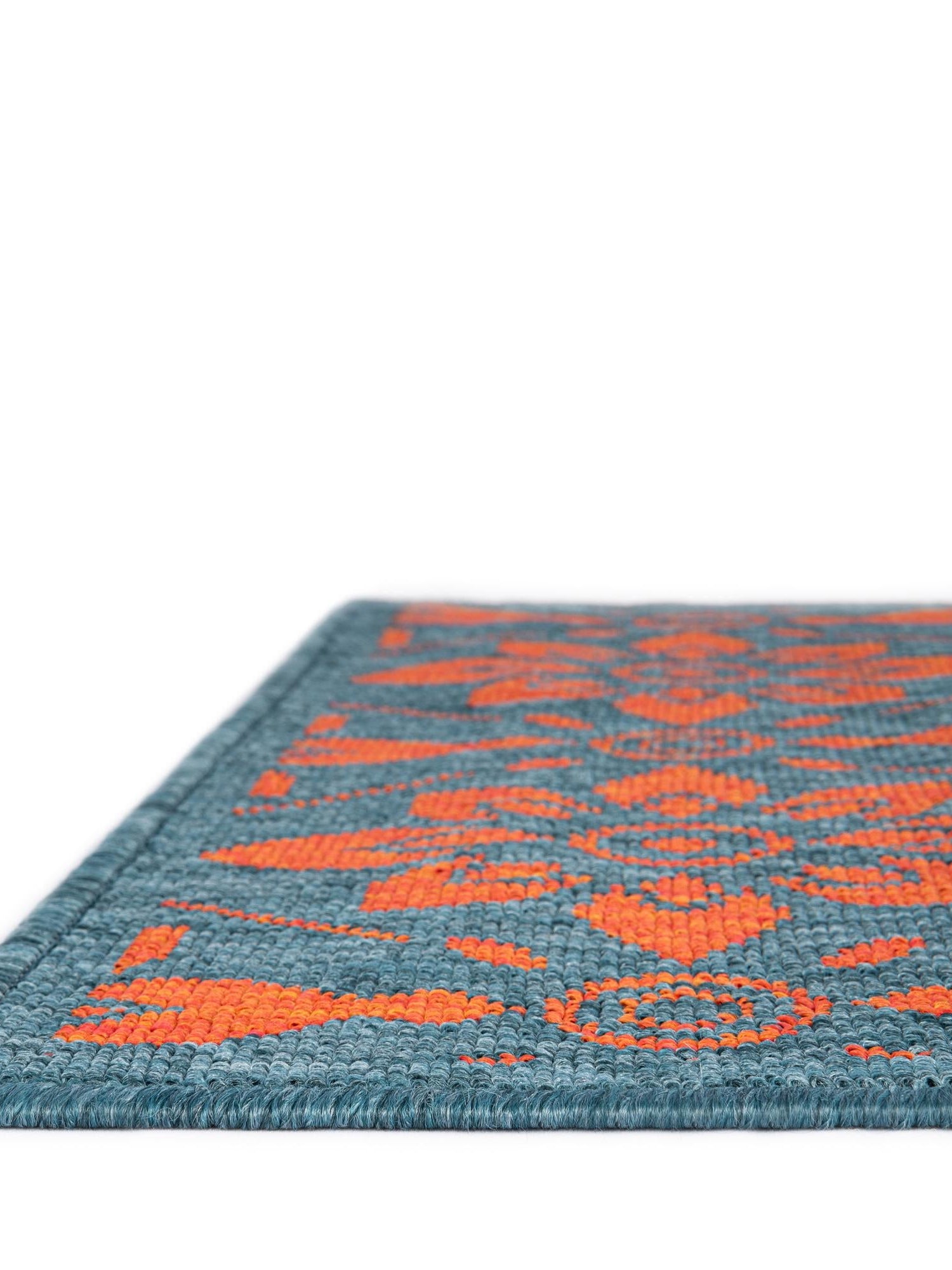 Blue and Red 9' x 12' Outdoor Trellis Rectangle Area Rug Weather Resistant for Patio, Deck, Terrace, Balcony, Porch Geometric Design Water Safe Outside Carpet for Sale at Rug Engine