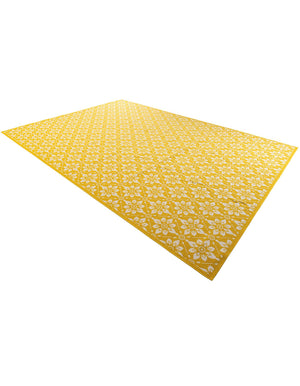Yellow 10' x 14' 1 Outdoor Trellis Rectangle Area Rug Weather Resistant for Patio, Deck, Terrace, Balcony, Porch Geometric Design Water Safe Outside Carpet for Sale at Rug Engine