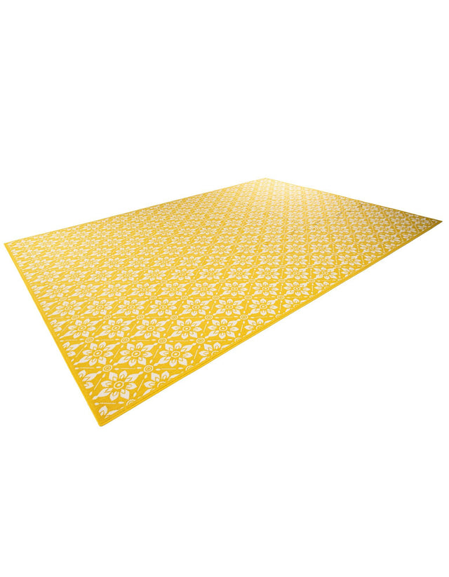Yellow 10' x 14' 1 Outdoor Trellis Rectangle Area Rug Weather Resistant for Patio, Deck, Terrace, Balcony, Porch Geometric Design Water Safe Outside Carpet for Sale at Rug Engine