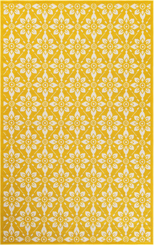 Yellow 5' 1 x 8' Outdoor Trellis Rectangle Area Rug Weather Resistant for Patio, Deck, Terrace, Balcony, Porch Geometric Design Water Safe Outside Carpet for Sale at Rug Engine