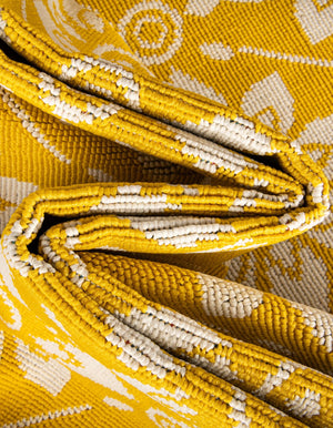 Yellow 2' 7 x 10' Outdoor Trellis Runner Area Rug Weather Resistant for Patio, Deck, Terrace, Balcony, Porch Geometric Design Water Safe Outside Carpet for Sale at Rug Engine
