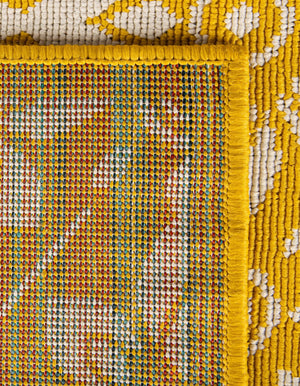 Yellow 2' 7 x 10' Outdoor Trellis Runner Area Rug Weather Resistant for Patio, Deck, Terrace, Balcony, Porch Geometric Design Water Safe Outside Carpet for Sale at Rug Engine