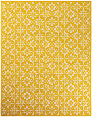 Yellow 7' 10 x 10' Outdoor Trellis Rectangle Area Rug Weather Resistant for Patio, Deck, Terrace, Balcony, Porch Geometric Design Water Safe Outside Carpet for Sale at Rug Engine