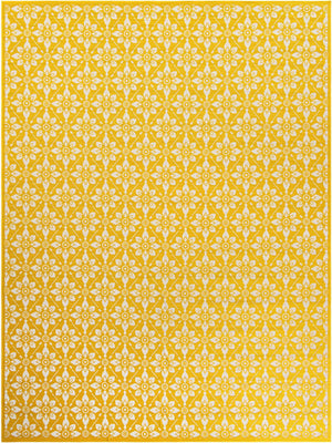 Yellow 9' x 12' Outdoor Trellis Rectangle Area Rug Weather Resistant for Patio, Deck, Terrace, Balcony, Porch Geometric Design Water Safe Outside Carpet for Sale at Rug Engine