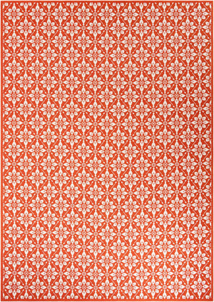 Rust Red 10' x 14' 1 Outdoor Trellis Rectangle Area Rug Weather Resistant for Patio, Deck, Terrace, Balcony, Porch Geometric Design Water Safe Outside Carpet for Sale at Rug Engine
