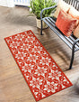 Rust Red 2' 7 x 12' Outdoor Trellis Runner Area Rug Weather Resistant for Patio, Deck, Terrace, Balcony, Porch Geometric Design Water Safe Outside Carpet for Sale at Rug Engine