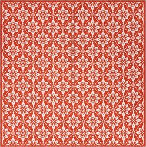 Rust Red 7' 10 x 7' 10 Outdoor Trellis Square Area Rug Weather Resistant for Patio, Deck, Terrace, Balcony, Porch Geometric Design Water Safe Outside Carpet for Sale at Rug Engine