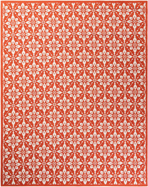 Rust Red 7' 10 x 10' Outdoor Trellis Rectangle Area Rug Weather Resistant for Patio, Deck, Terrace, Balcony, Porch Geometric Design Water Safe Outside Carpet for Sale at Rug Engine