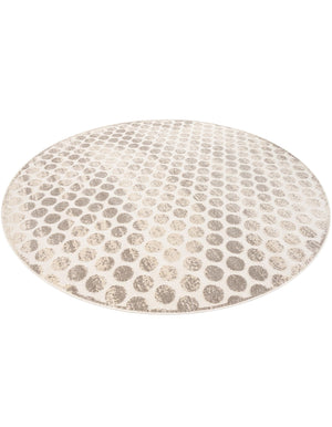 Beige and Ivory 10' x 10' Sabrina Soto Outdoor Round Area Rug Weather Resistant for Patio, Deck, Terrace, Balcony, Porch Durable Carpet for Exterior Home Design for Sale at Rug Engine