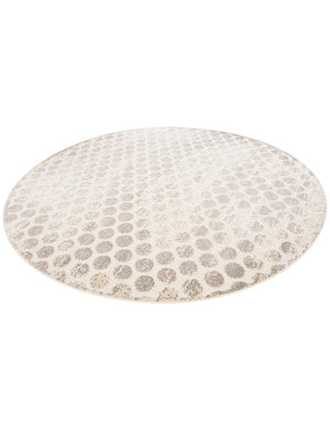 Beige and Ivory 10' x 10' Sabrina Soto Outdoor Round Area Rug Weather Resistant for Patio, Deck, Terrace, Balcony, Porch Durable Carpet for Exterior Home Design for Sale at Rug Engine