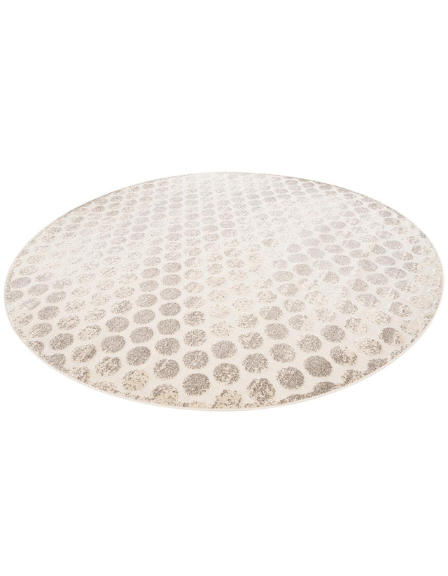 Beige and Ivory 10' x 10' Sabrina Soto Outdoor Round Area Rug Weather Resistant for Patio, Deck, Terrace, Balcony, Porch Durable Carpet for Exterior Home Design for Sale at Rug Engine