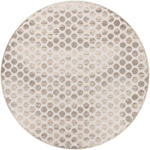 Beige and Ivory 10' x 10' Sabrina Soto Outdoor Round Area Rug Weather Resistant for Patio, Deck, Terrace, Balcony, Porch Durable Carpet for Exterior Home Design for Sale at Rug Engine
