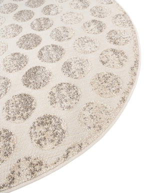 Beige and Ivory 10' x 10' Sabrina Soto Outdoor Round Area Rug Weather Resistant for Patio, Deck, Terrace, Balcony, Porch Durable Carpet for Exterior Home Design for Sale at Rug Engine