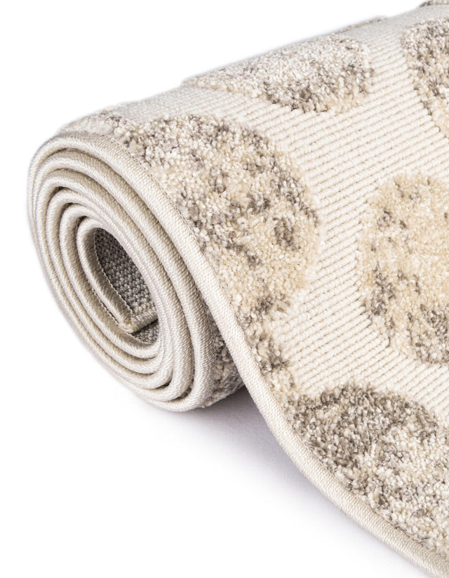 Beige and Ivory 10' x 10' Sabrina Soto Outdoor Round Area Rug Weather Resistant for Patio, Deck, Terrace, Balcony, Porch Durable Carpet for Exterior Home Design for Sale at Rug Engine