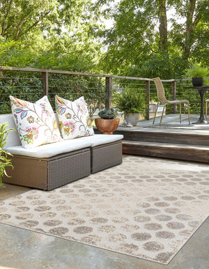 Beige and Ivory 2' x 3' 1 Sabrina Soto Outdoor Rectangle Area Rug Weather Resistant for Patio, Deck, Terrace, Balcony, Porch Durable Carpet for Exterior Home Design for Sale at Rug Engine