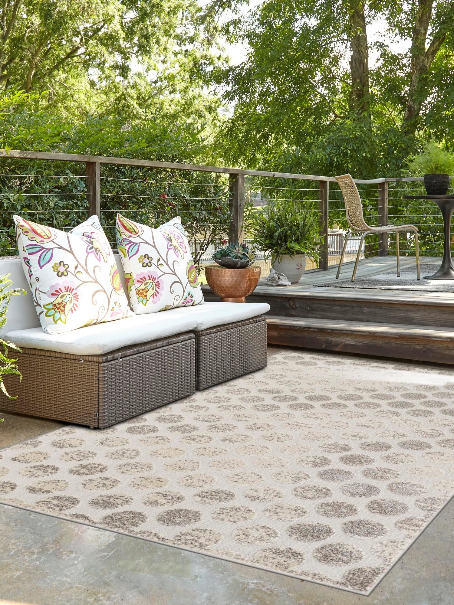 Beige and Ivory 10' x 14' 1 Sabrina Soto Outdoor Rectangle Area Rug Weather Resistant for Patio, Deck, Terrace, Balcony, Porch Durable Carpet for Exterior Home Design for Sale at Rug Engine