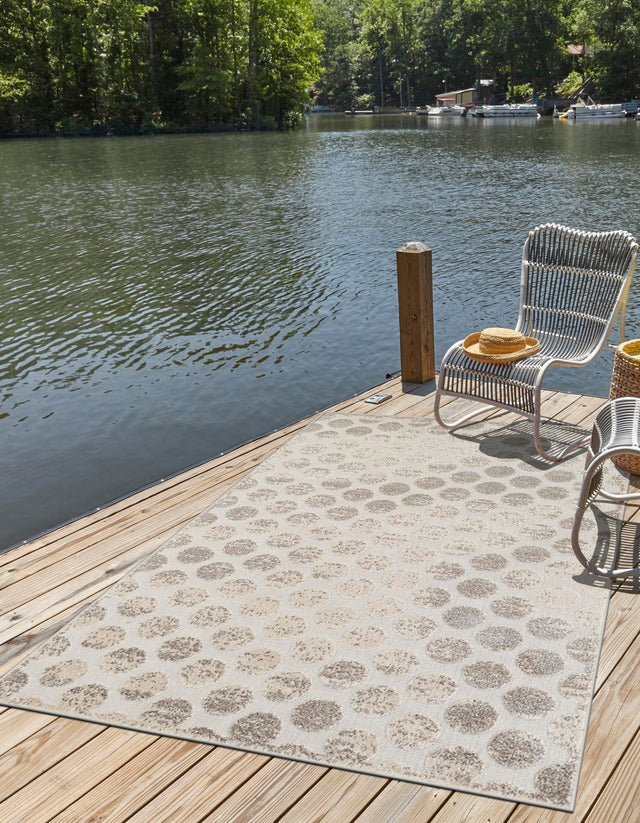 Beige and Ivory 2' x 3' 1 Sabrina Soto Outdoor Rectangle Area Rug Weather Resistant for Patio, Deck, Terrace, Balcony, Porch Durable Carpet for Exterior Home Design for Sale at Rug Engine