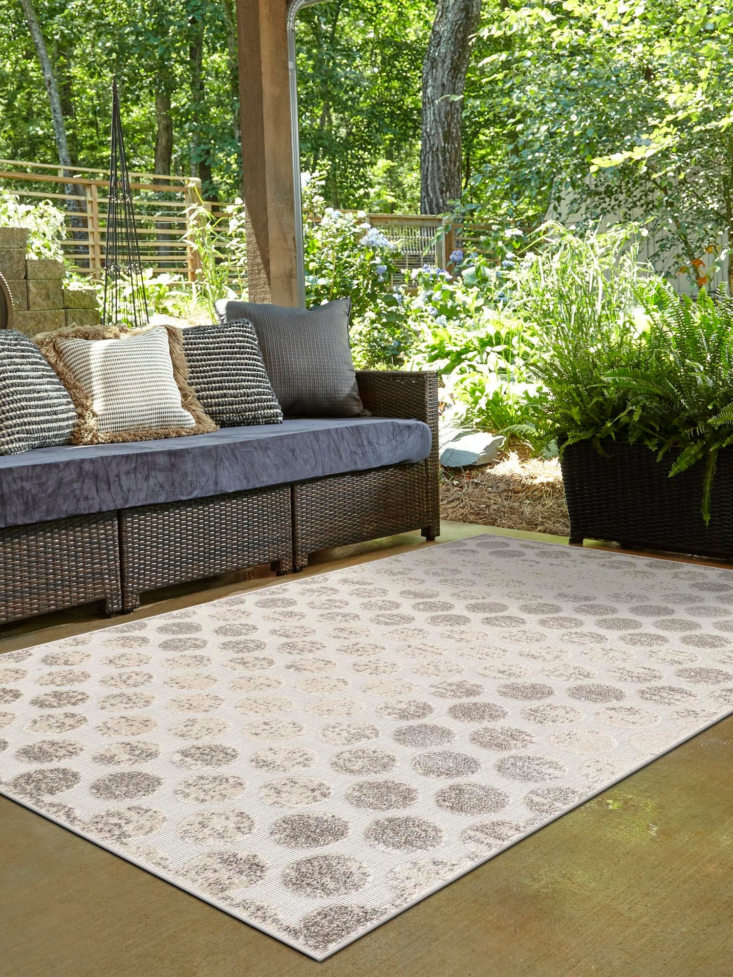 Beige and Ivory 10' x 14' 1 Sabrina Soto Outdoor Rectangle Area Rug Weather Resistant for Patio, Deck, Terrace, Balcony, Porch Durable Carpet for Exterior Home Design for Sale at Rug Engine