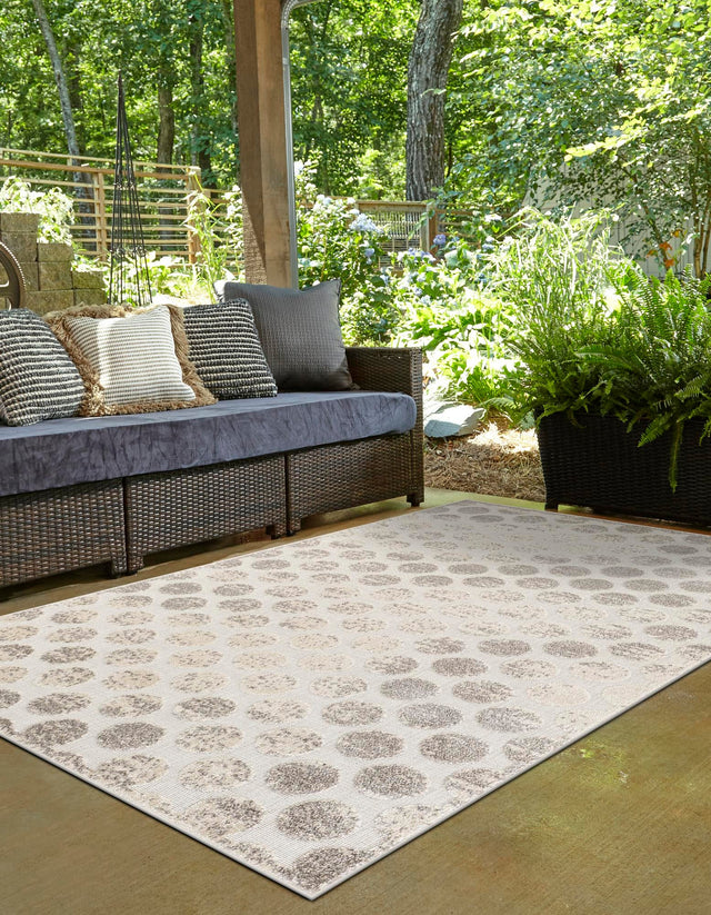 Beige and Ivory 10' x 14' 1 Sabrina Soto Outdoor Rectangle Area Rug Weather Resistant for Patio, Deck, Terrace, Balcony, Porch Durable Carpet for Exterior Home Design for Sale at Rug Engine