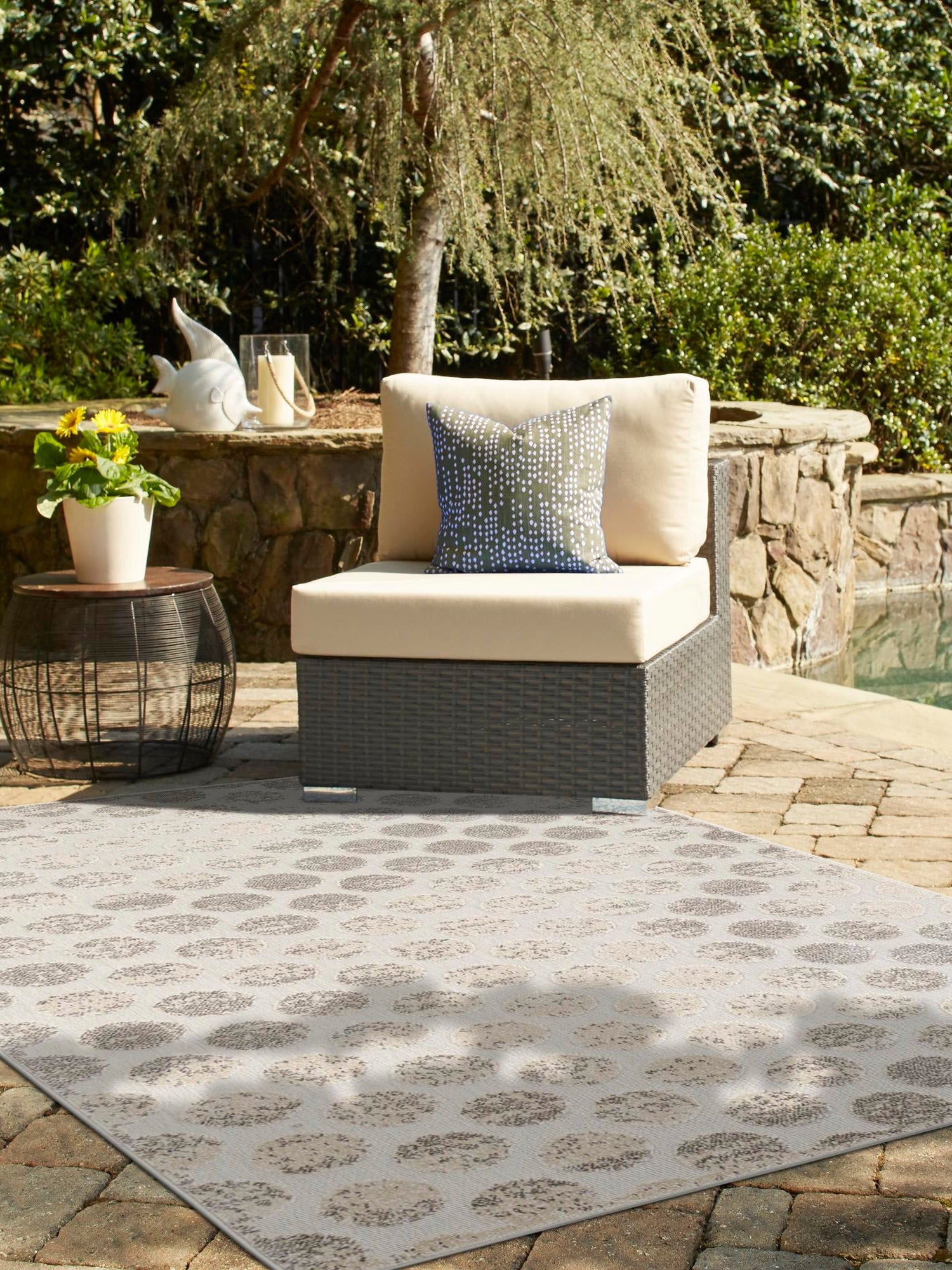 Beige and Ivory 10' x 14' 1 Sabrina Soto Outdoor Rectangle Area Rug Weather Resistant for Patio, Deck, Terrace, Balcony, Porch Durable Carpet for Exterior Home Design for Sale at Rug Engine
