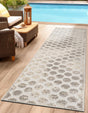 Beige and Ivory 2' 7 x 12' Sabrina Soto Outdoor Runner Area Rug Weather Resistant for Patio, Deck, Terrace, Balcony, Porch Durable Carpet for Exterior Home Design for Sale at Rug Engine