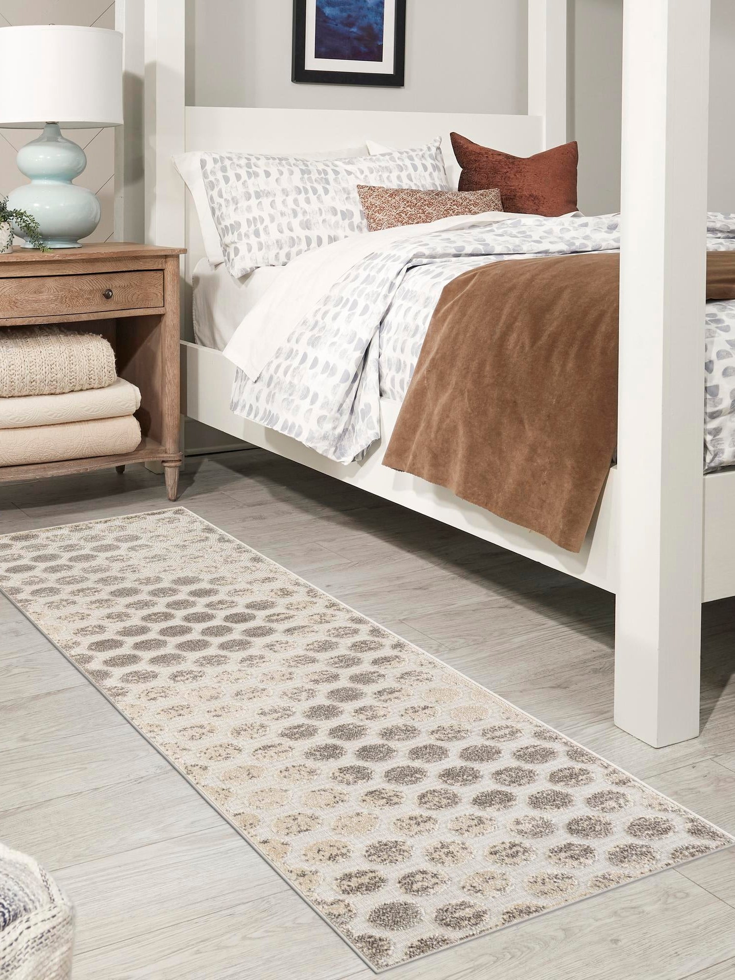 Beige and Ivory 2' 7 x 10' Sabrina Soto Outdoor Runner Area Rug Weather Resistant for Patio, Deck, Terrace, Balcony, Porch Durable Carpet for Exterior Home Design for Sale at Rug Engine