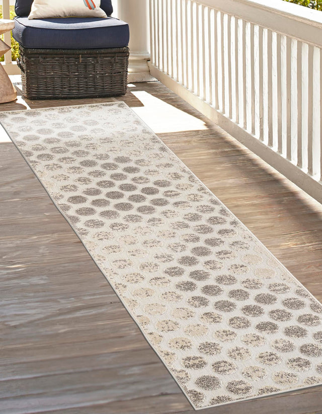 Beige and Ivory 2' x 6' 1 Sabrina Soto Outdoor Runner Area Rug Weather Resistant for Patio, Deck, Terrace, Balcony, Porch Durable Carpet for Exterior Home Design for Sale at Rug Engine