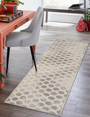 Beige and Ivory 2' 7 x 10' Sabrina Soto Outdoor Runner Area Rug Weather Resistant for Patio, Deck, Terrace, Balcony, Porch Durable Carpet for Exterior Home Design for Sale at Rug Engine
