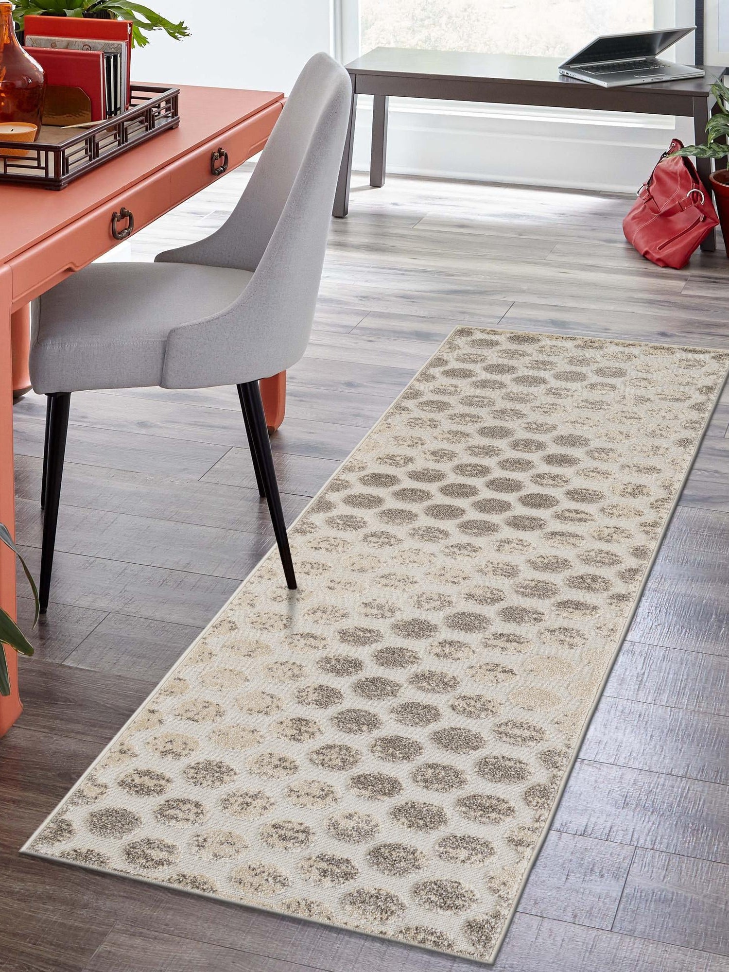 Beige and Ivory 2' 7 x 12' Sabrina Soto Outdoor Runner Area Rug Weather Resistant for Patio, Deck, Terrace, Balcony, Porch Durable Carpet for Exterior Home Design for Sale at Rug Engine