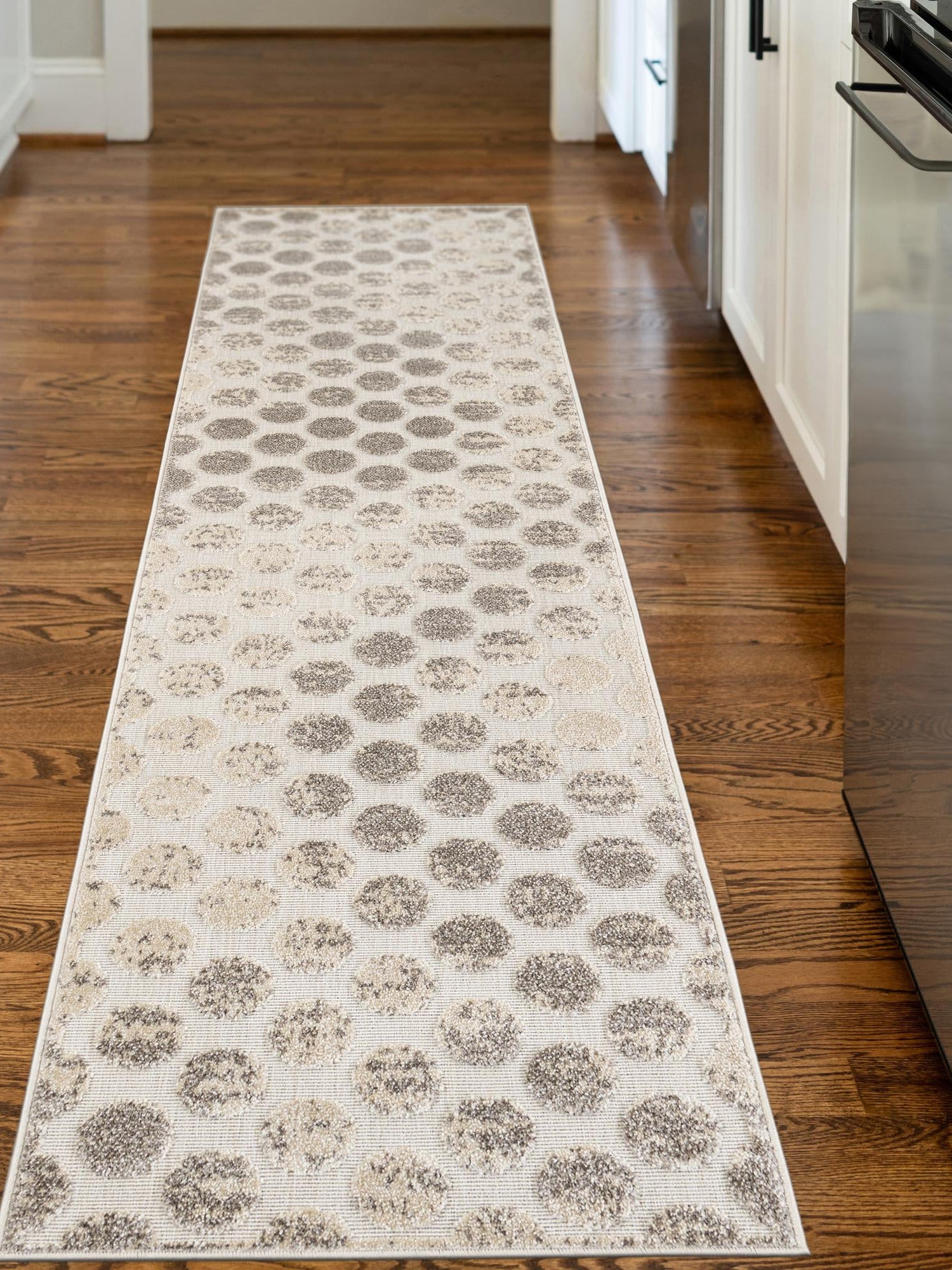 Beige and Ivory 2' 7 x 10' Sabrina Soto Outdoor Runner Area Rug Weather Resistant for Patio, Deck, Terrace, Balcony, Porch Durable Carpet for Exterior Home Design for Sale at Rug Engine